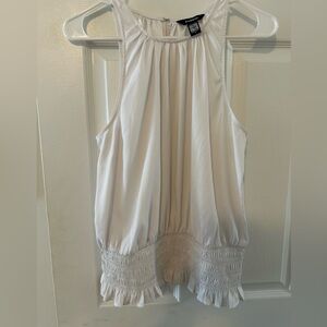 Express White Gathered Keyhole Tank Blouse. SZ M